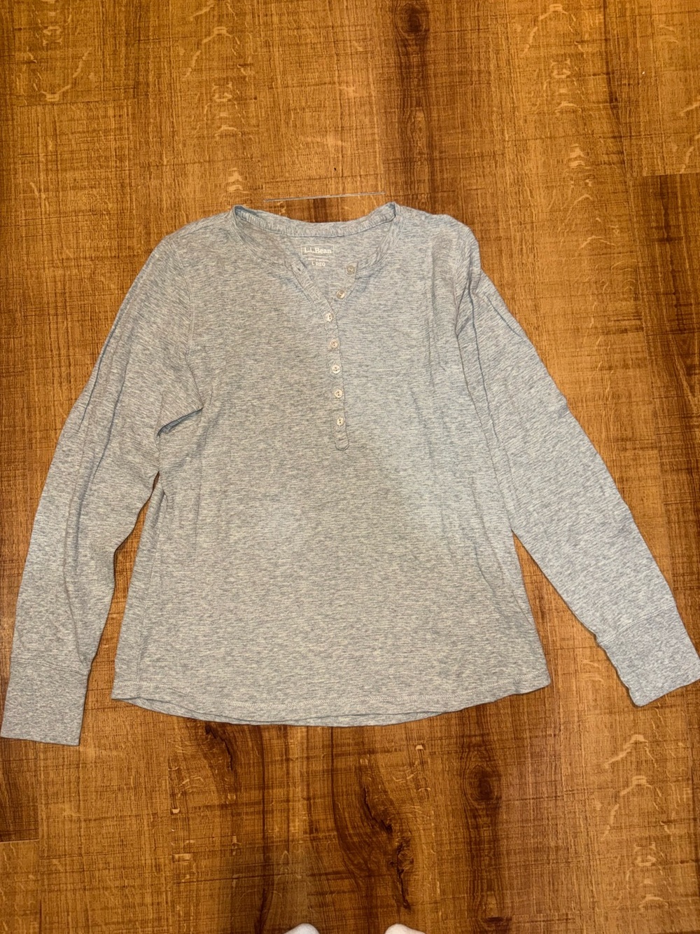 L.L.Bean Heather Gray Henley Shirt